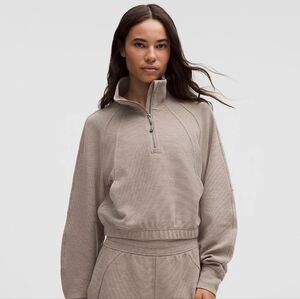 Lululemon Scuba Cropped Funnel-Neck Half Zip Waffle Size XL